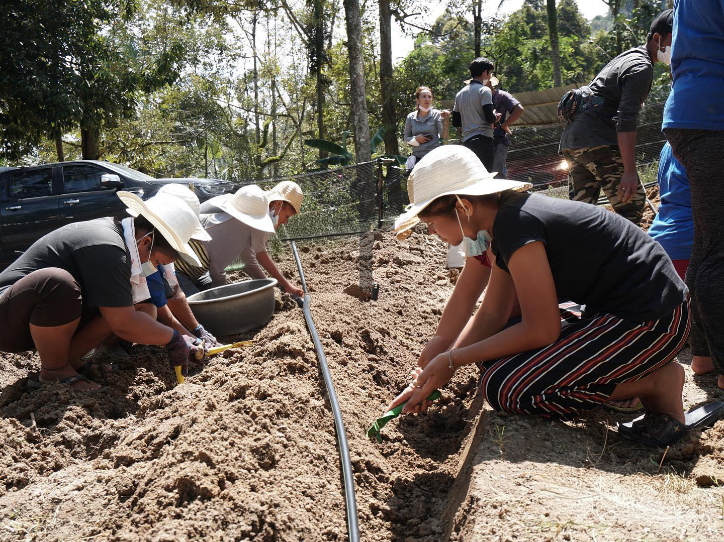Skills training workshop — Orang Asli participants learning sustainable livelihood techniques with Saora+ facilitators